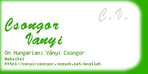 csongor vanyi business card