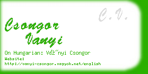 csongor vanyi business card